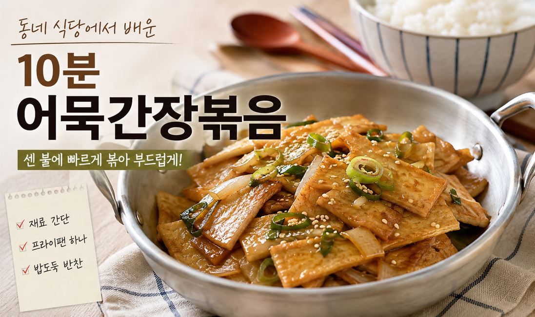 대파와 어묵을 간장 양념에 볶아 완성한 어묵간장볶음
