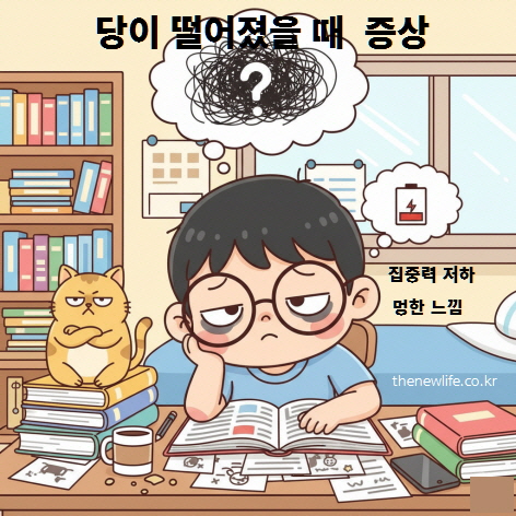 공부 중 집중력이 떨어지고 머리가 멍한 표정의 학생