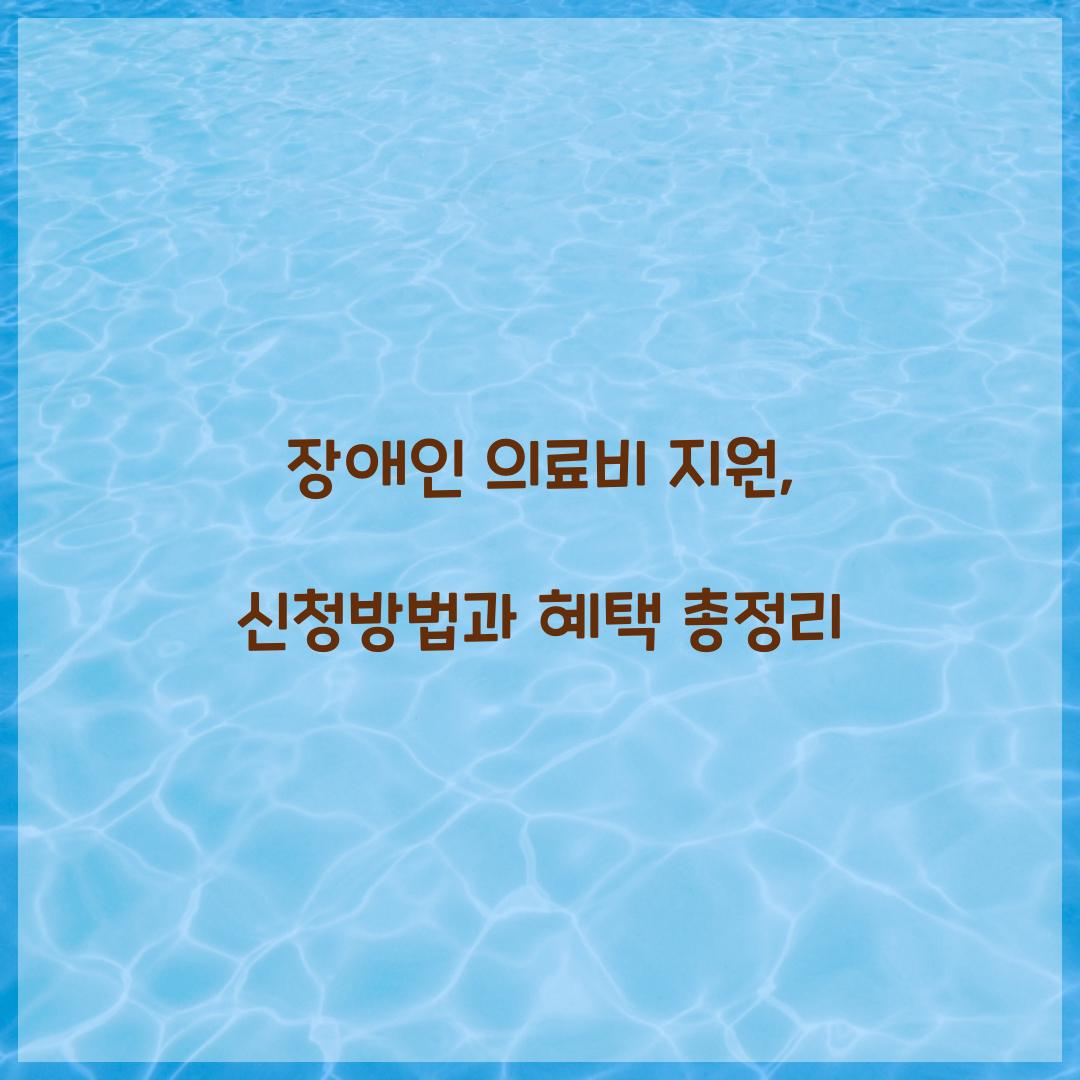 장애인 의료비