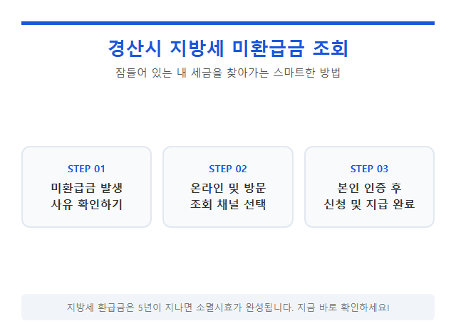 경산시 지방세 미환급금 조회 환급 경산시 지방세 미환급금 조회 환급 주요 정보 및 요약 시각자료 1