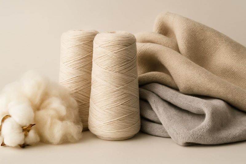 원섬유에서 실, 직물까지의 과정을 순서대로 나열함