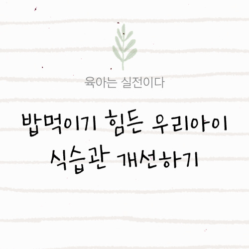 아이 식습관 개선