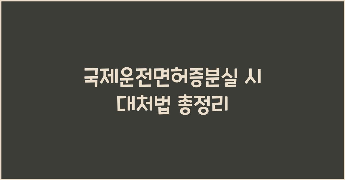 국제운전면허증분실