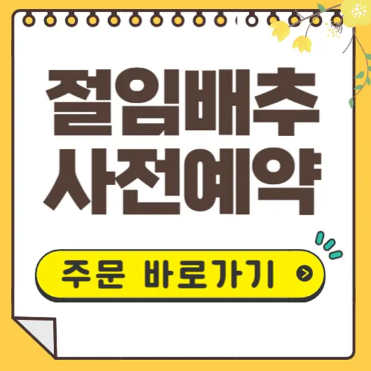 절임배추 사전예약