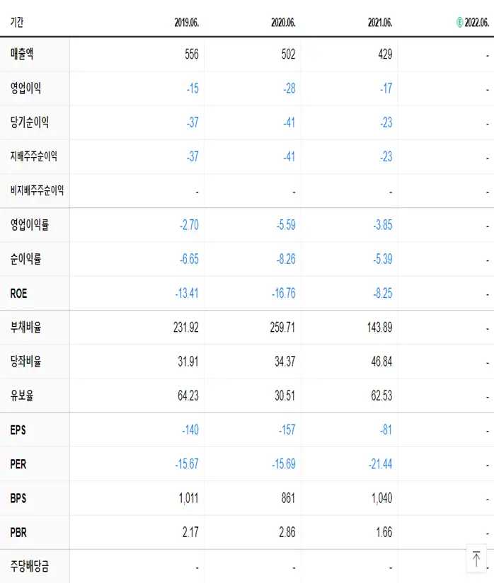 체시스 재무제표