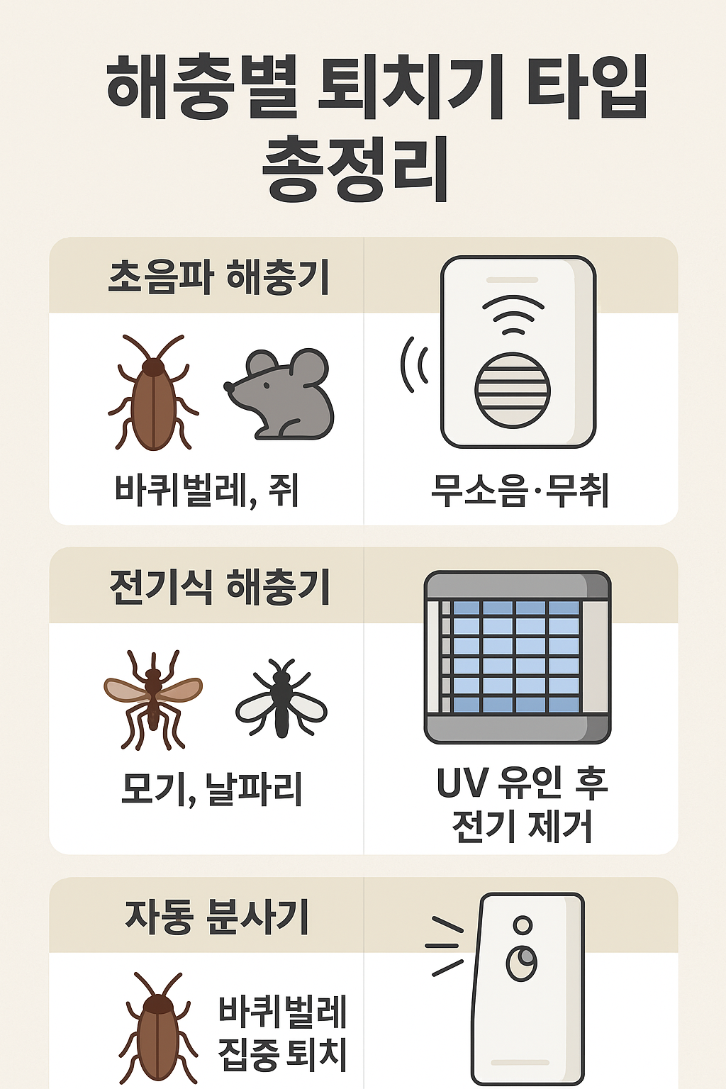 해충퇴치기 타입 종류