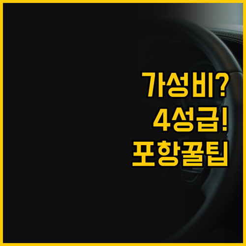 가성비 vs 4성급 시설, 포항 여행..