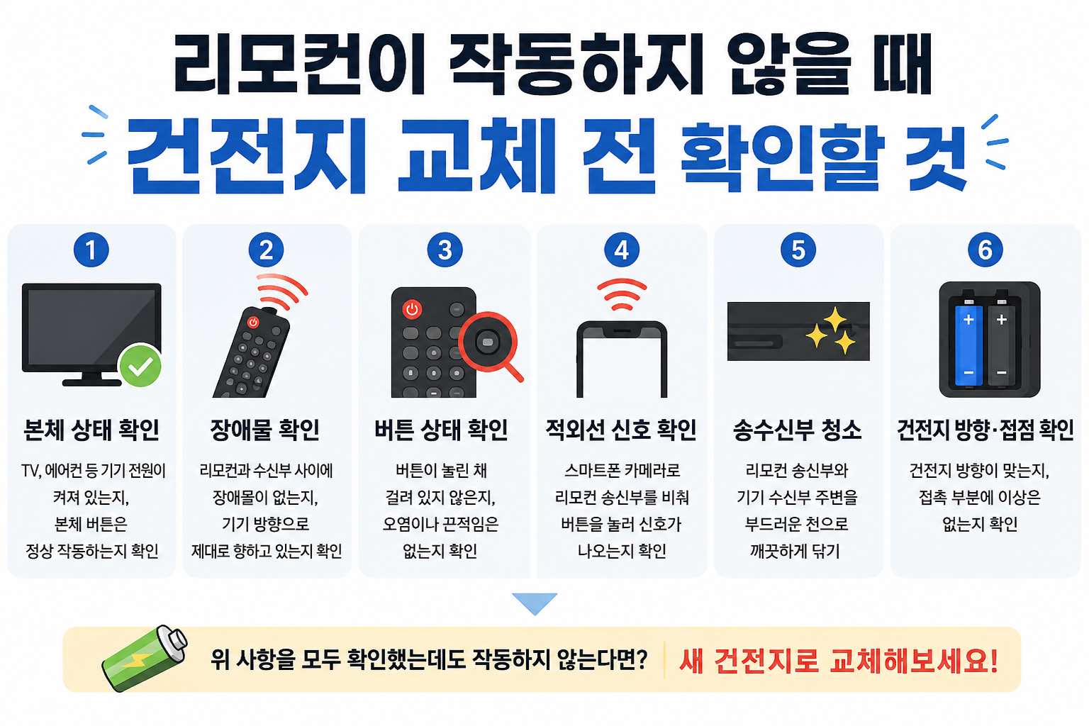리모컨이 작동하지 않을 때