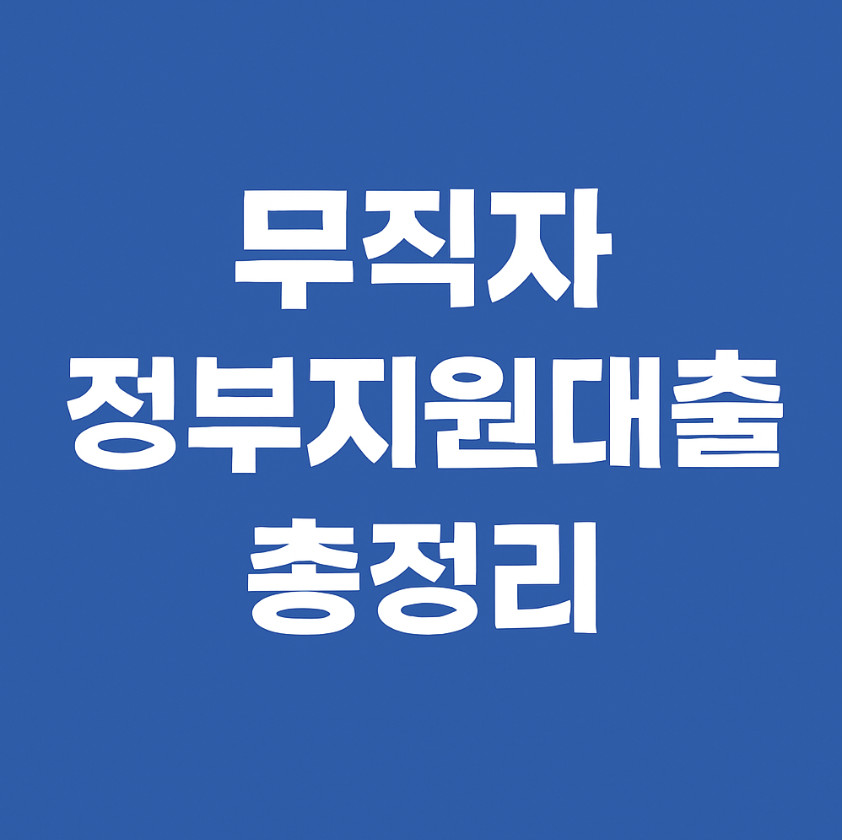무직자 정부지원 대출 총정리
