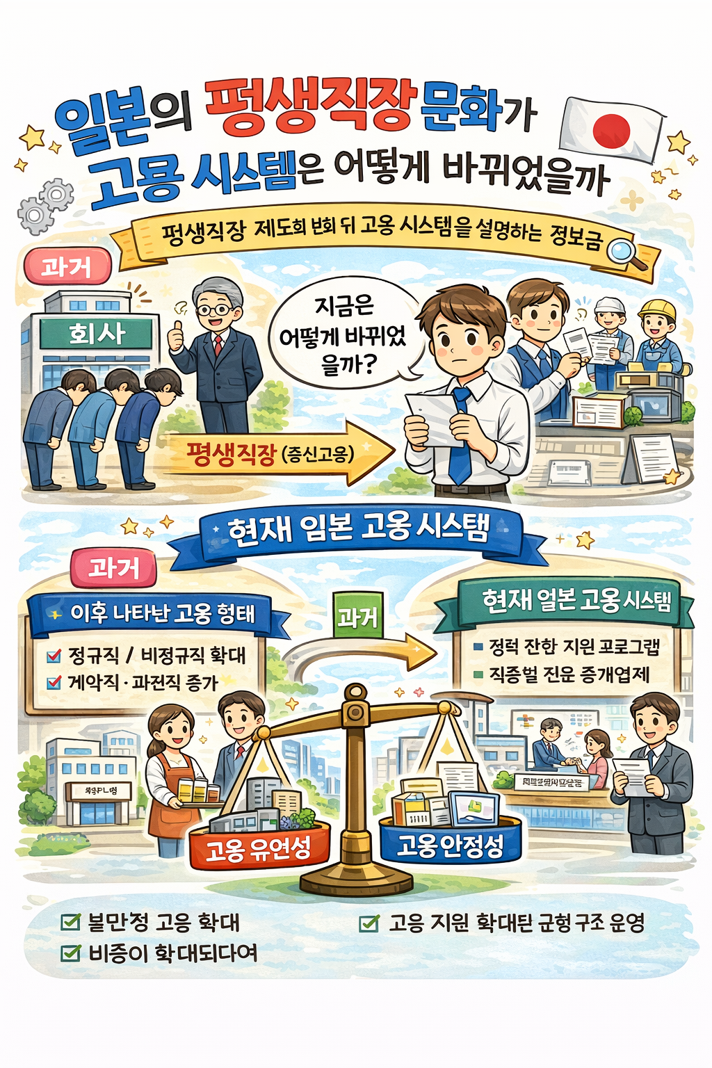 일본의 평생직장 문화 이후, 고용 시스템은 어떻게 변화했을까