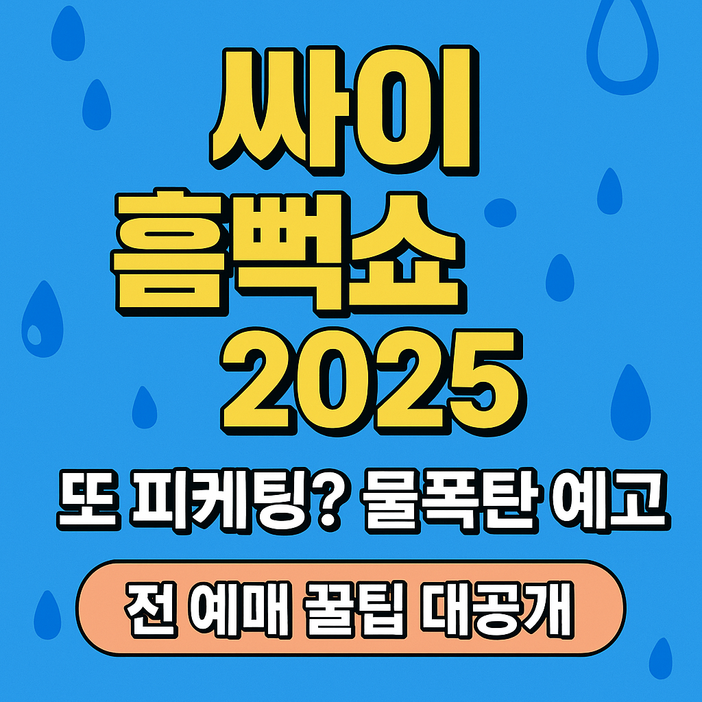 싸이 흠뻑쇼 2025, 또 피케팅? 물폭탄 예고에 미리 준비하자!