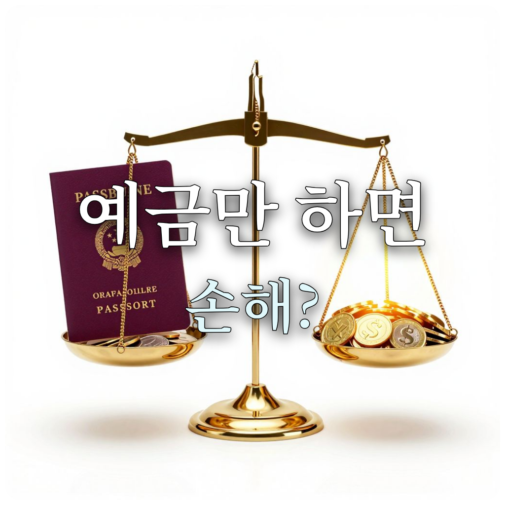 일반 예금과 ISA 계좌의 수익 차이를 보여주는 저울 이미지