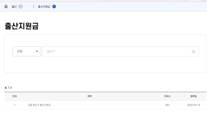 2025년 용산구 출산지원금