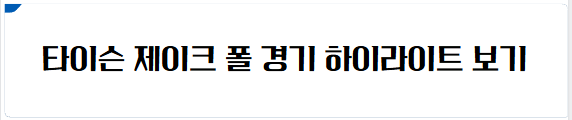 타이슨 제이크폴 경기 하이라이트 보기