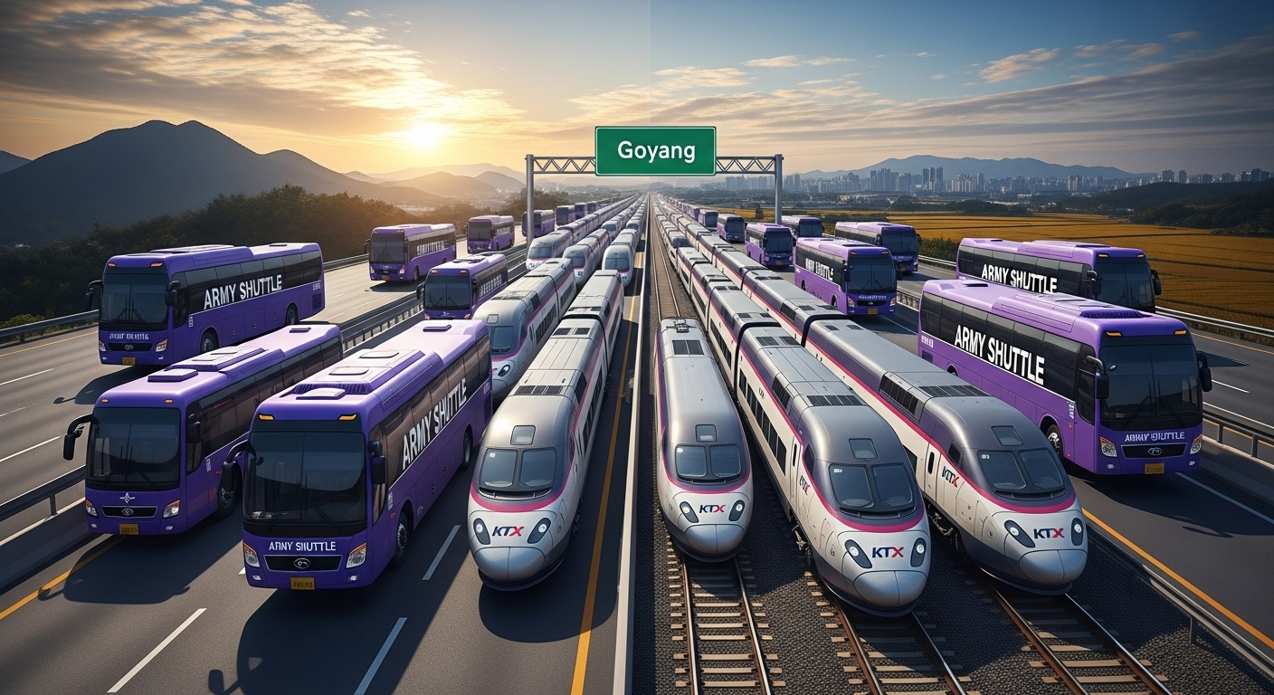 2026 BTS 콘서트 지방 거주 아미를 위한 지역별 셔틀버스 대절 신청 및 KTX 열차 할인 예매 정보