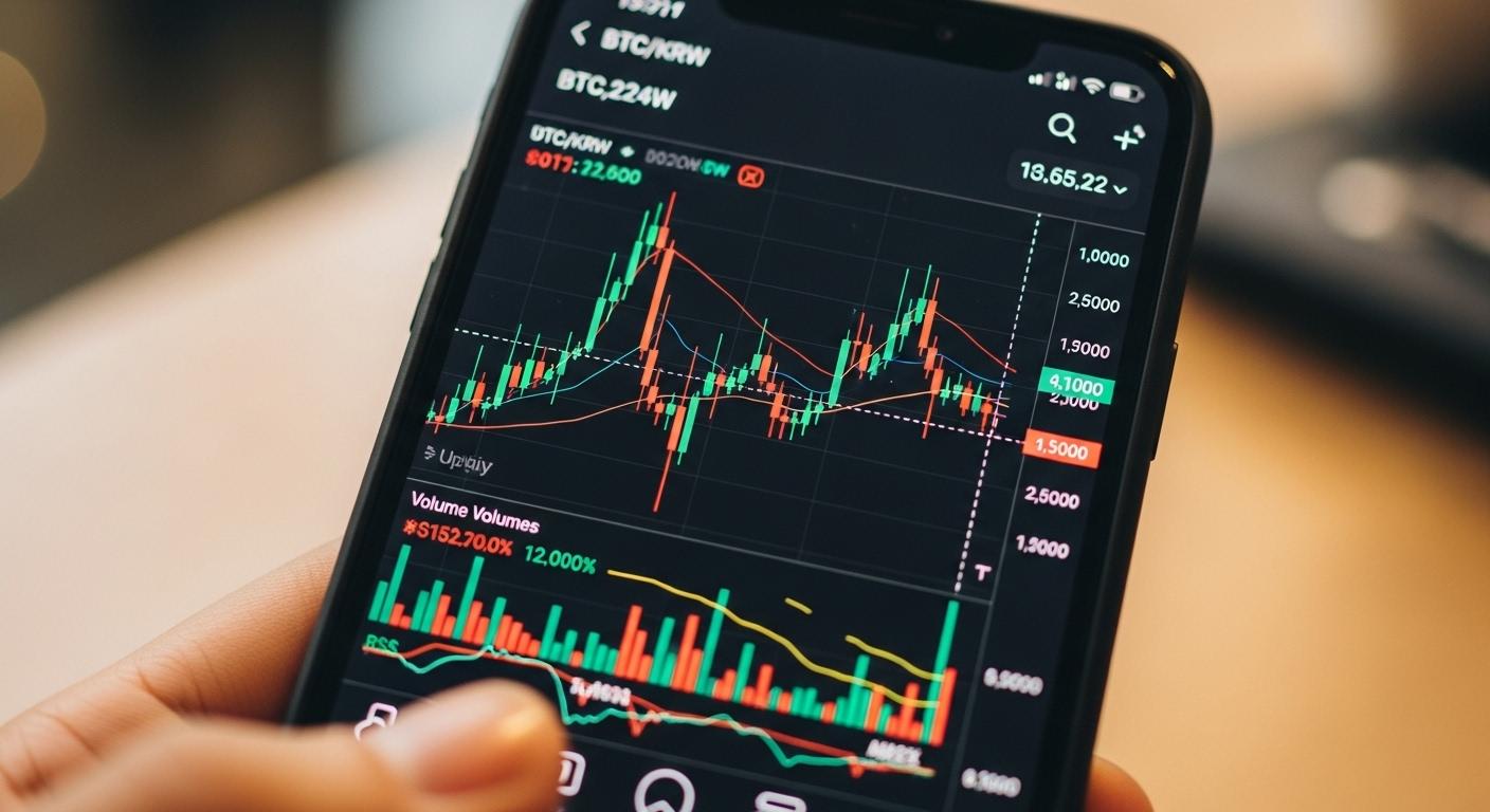 업비트 챠트 보는법