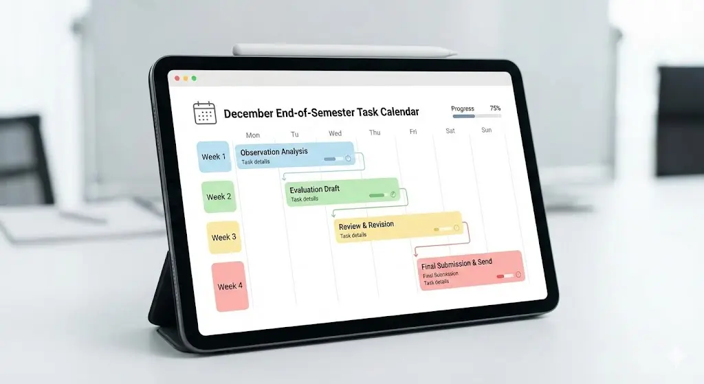 학기별 종합 평가 타임라인 및 체크리스트
