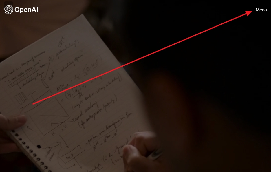 메뉴 리스트에서 Try ChatGPT 항목을 선택하는 과정