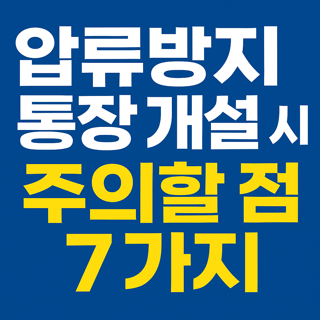 압류방지 통장 개설 시 주의할 점 7가지 썸네일 이미지