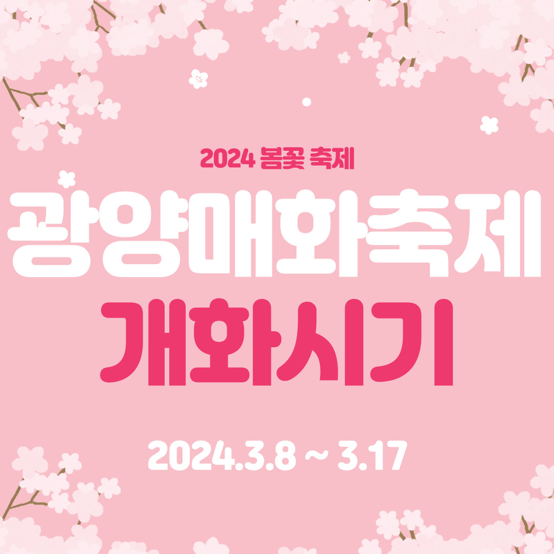 2024 광양 매화축제 개화시기