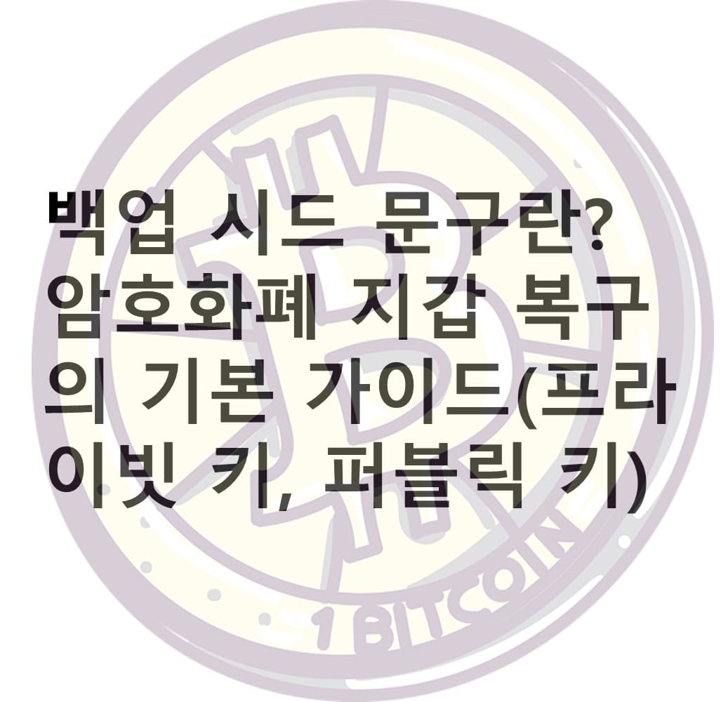 백업 시드 문구, 암호화폐, 비트코인, 알트코인, 암호화폐 지갑 복구, 비트코인 지갑 복구, 알트코인 지갑 복구, 프라이빗 키, 퍼블릭 키