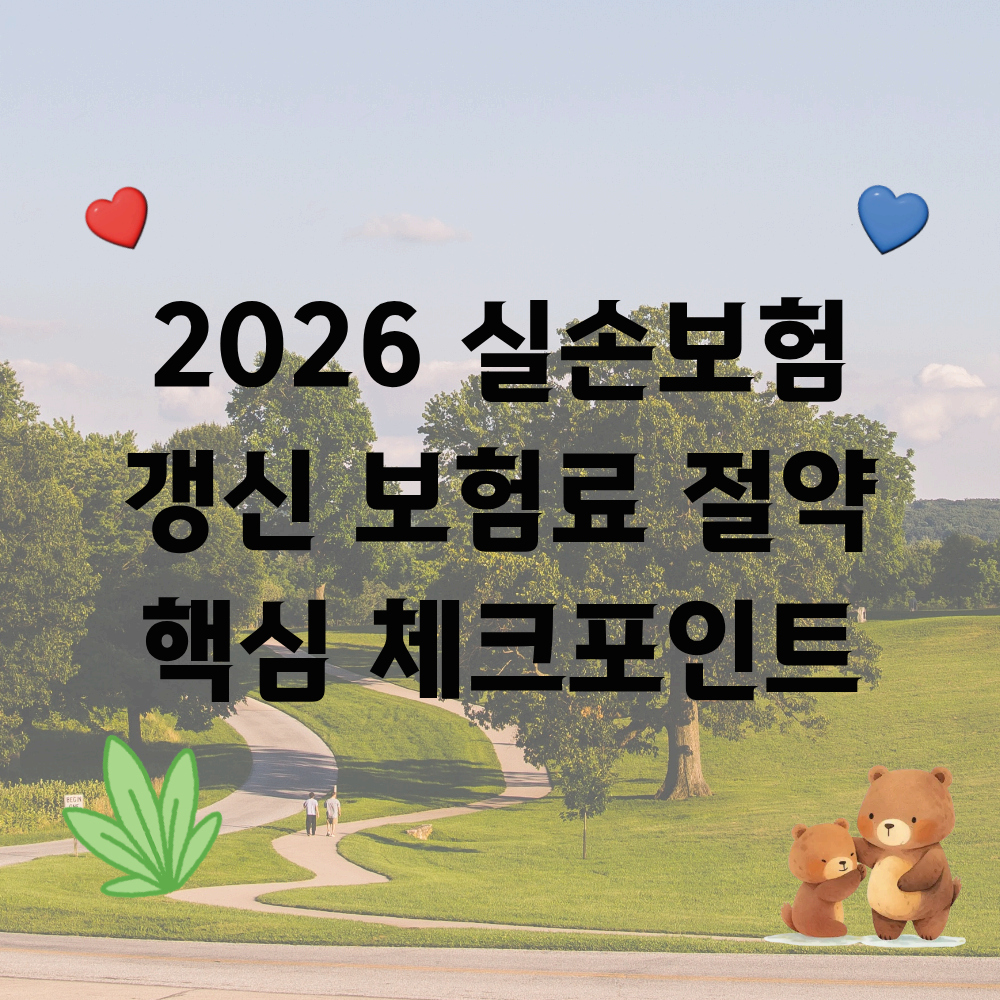 실손보험 갱신 보험료 절약의 진짜 기준, 2026년 구조부터 다시 점검하는 방법