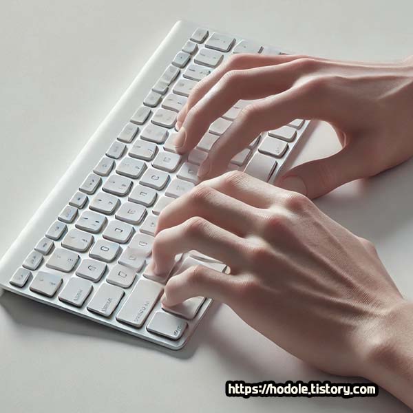 타자치는 손 그림