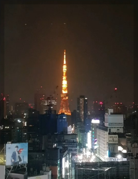 호텔 창밖으로 또 만난 도쿄타워