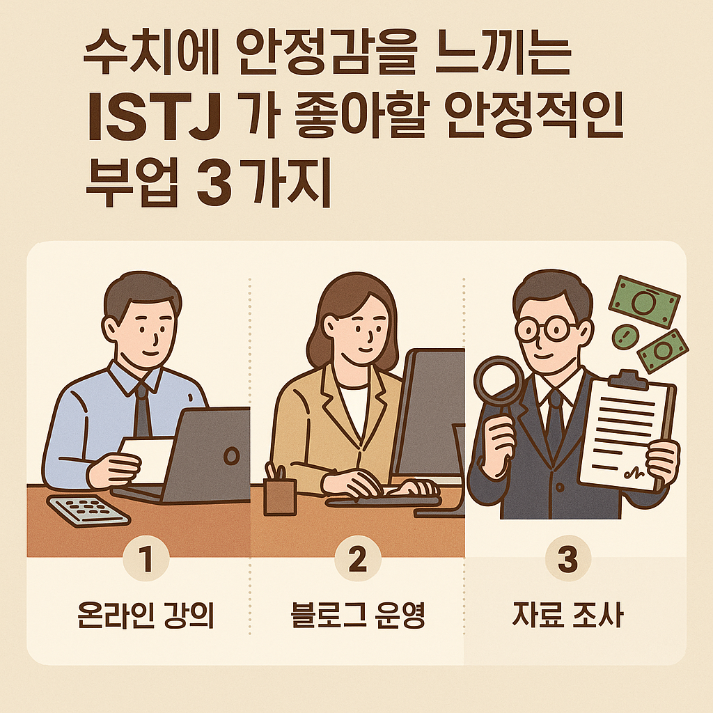 수치에 안정감을 느끼는 ISTJ가 좋아할 안정적인 부업 3가지 추천