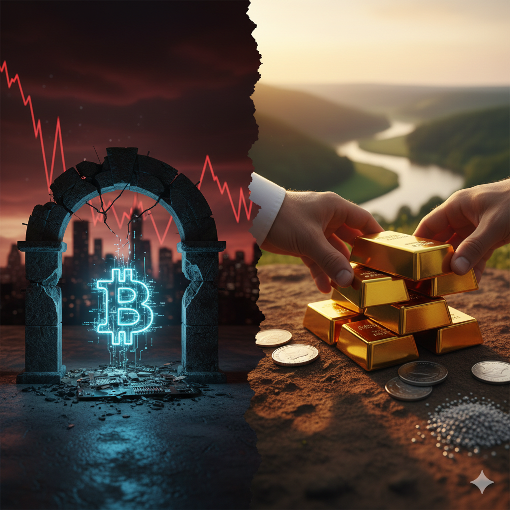 안전자산 지위 잃은 비트코인과 금-은 랠리의 극명한 대조