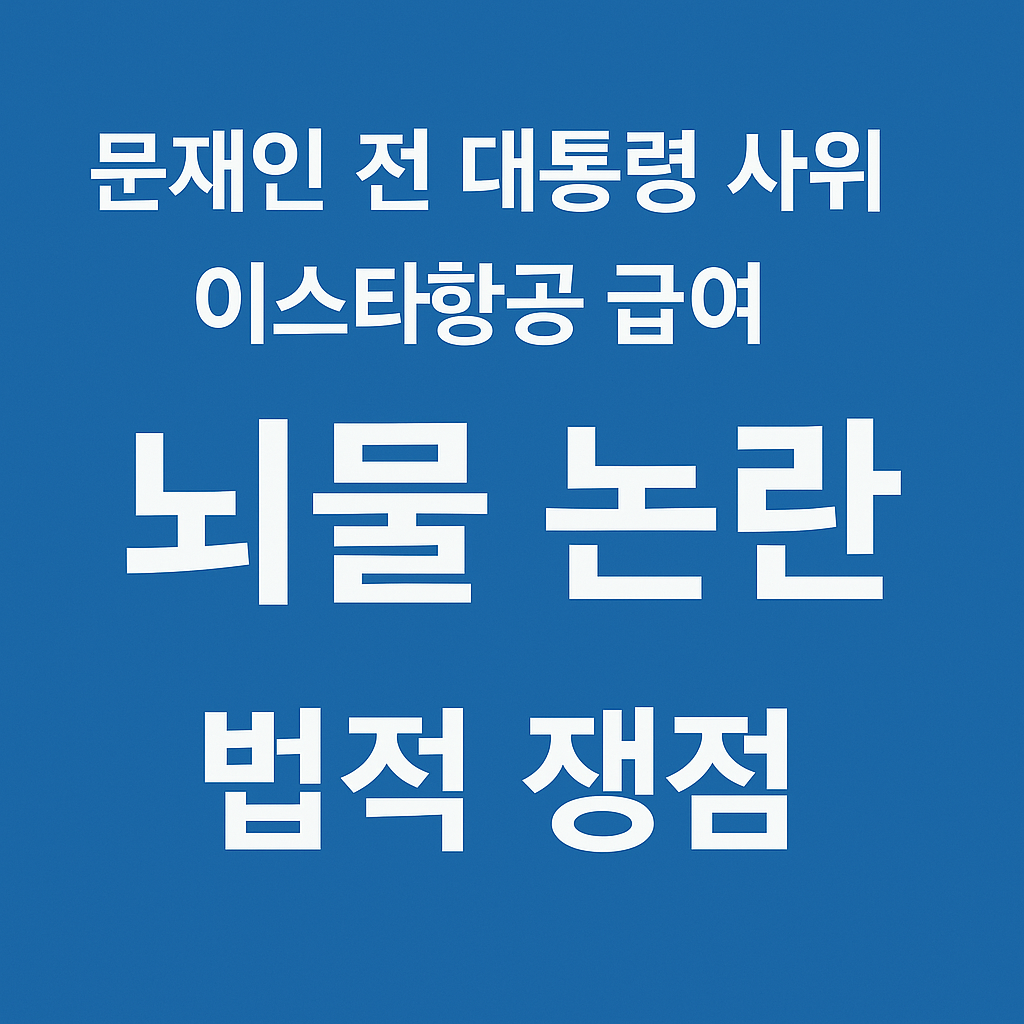 문재인 사위 이스타항공 급여 뇌물 논란 법적 쟁점