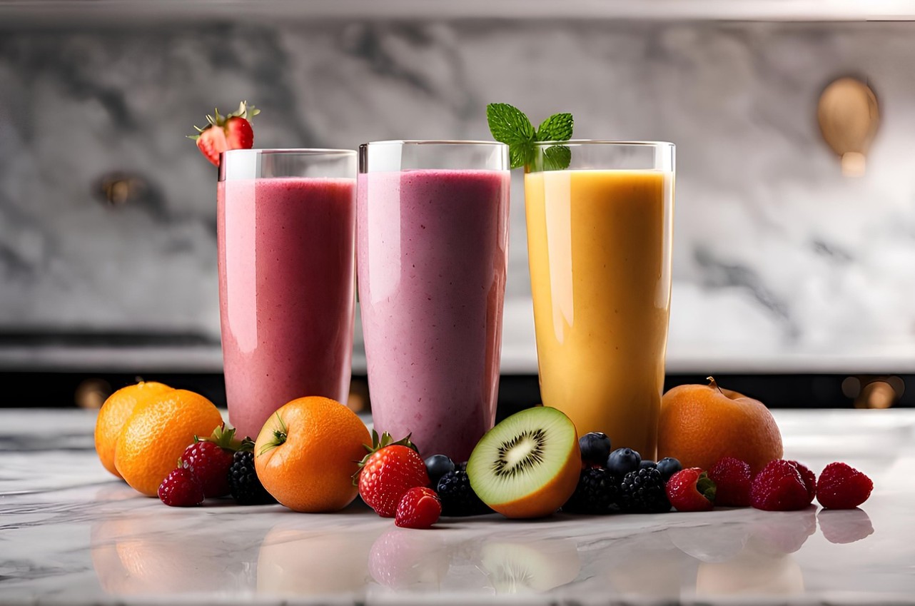 빈혈예방 간식류 블루베리 스무디, 딸기 스무디, 망고 스무디,