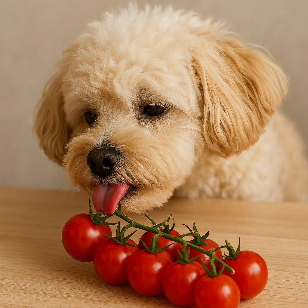 방울토마토를-먹는-강아지