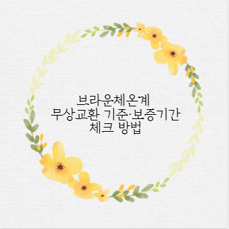 브라운체온계 무상교환 기준&middot;보증기간 체크 방법