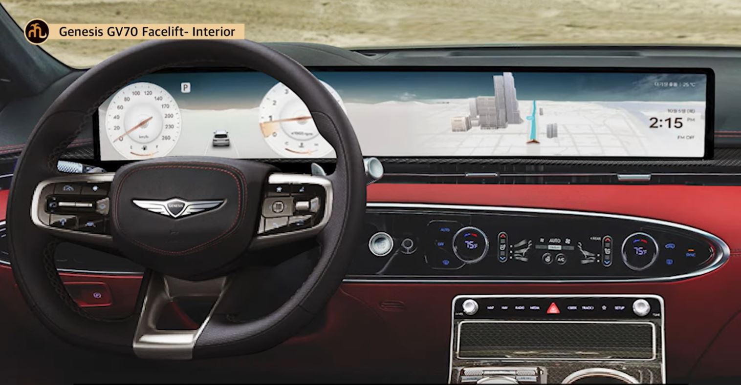 제네시스 &#39;GV70 페이스리프트&#39; 실내 예상도