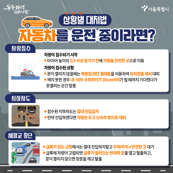 서울시 자동차 운전중 대처법