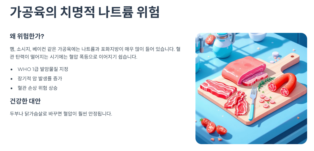 가공육(햄&middot;베이컨)의 치명적 나트륨 위험