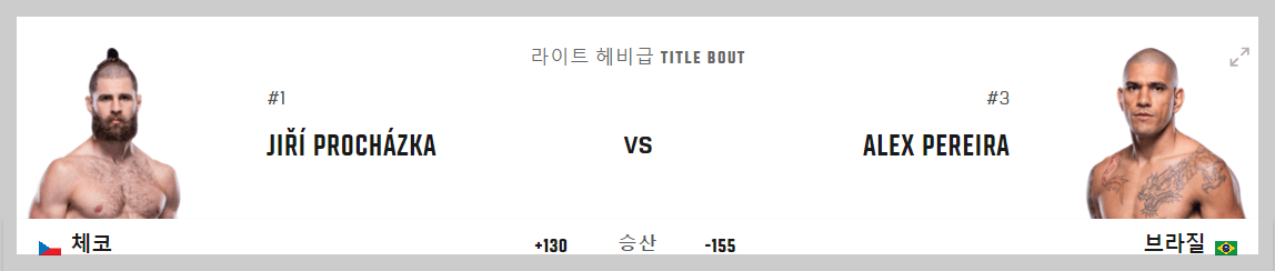 UFC 295 메인 카드