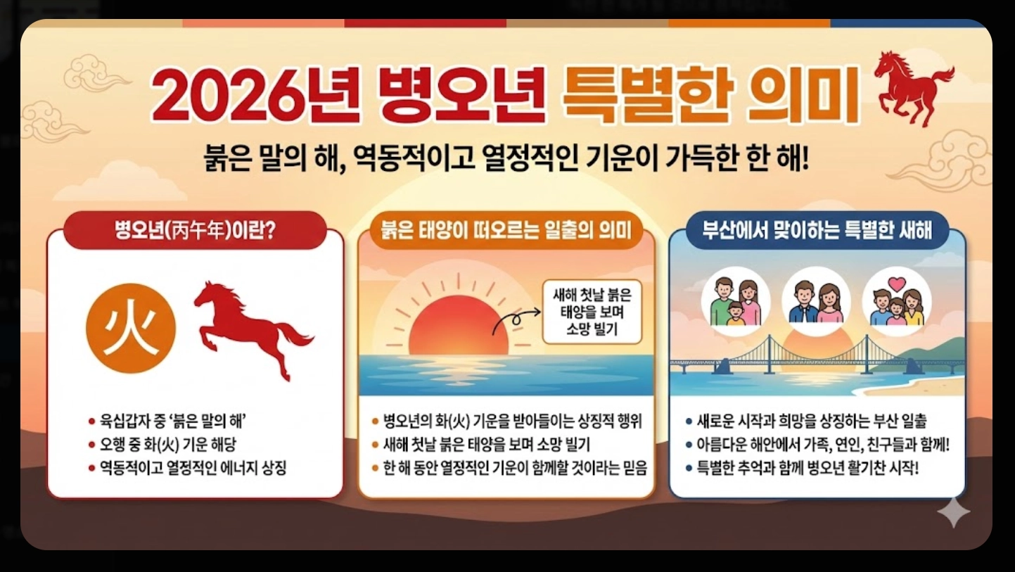 부산 일출 시간 2026 병오년 해돋이 명소 완벽 가이드