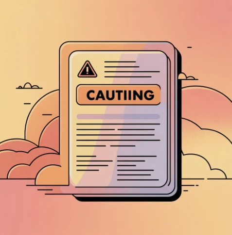 주의사항을 상징 하는 일러스트 이미지