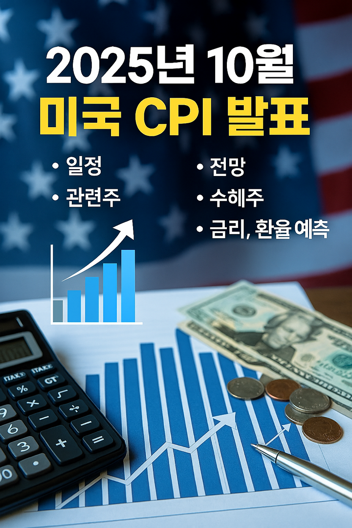 2025년 10월 미국 CPI 발표 일정, 전망, 관련주, 수혜주, 금리, 환율 예측