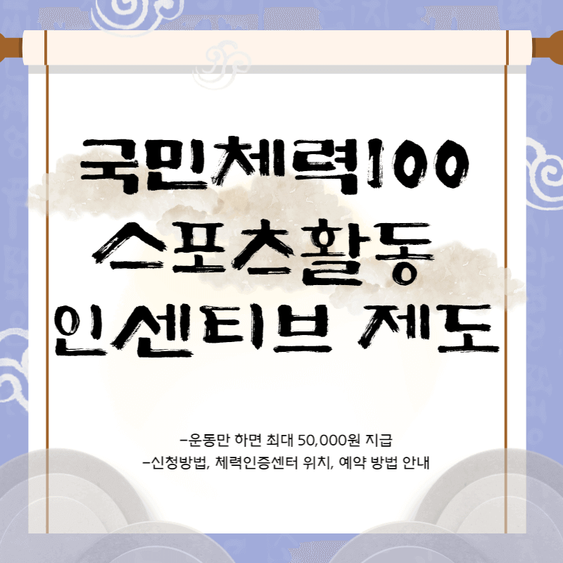 국민체력100 스포츠활동 인센티브 제도