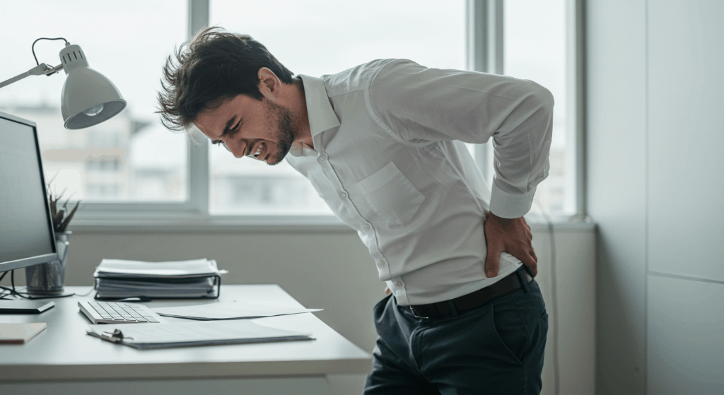 허리 통증으로 고생하는 직장인