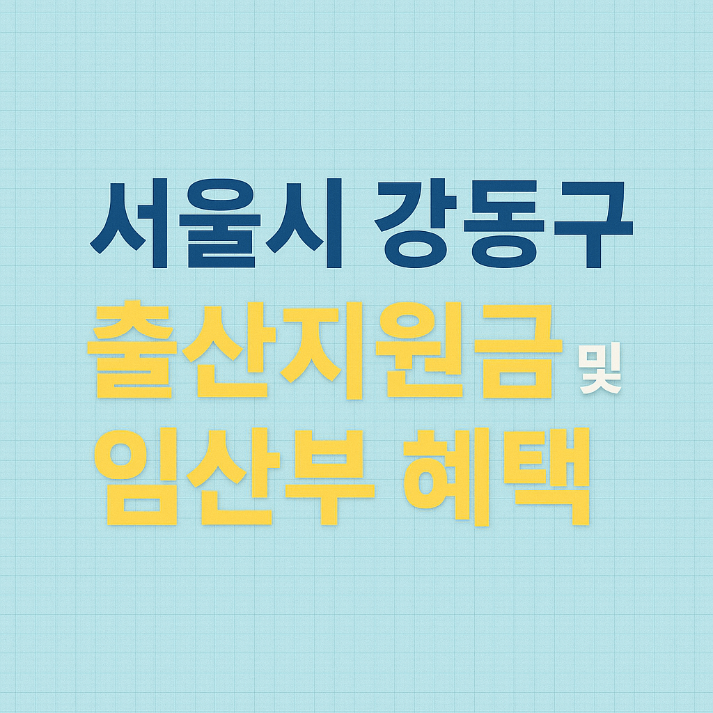 서울시 강동구 출산지원금 및 임산부 혜택