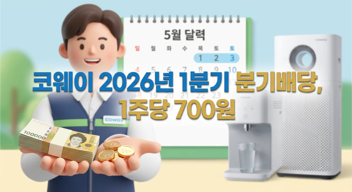 코웨이 2026년 1분기 분기배당 결정, 배당락, 기준일 알아두세요!