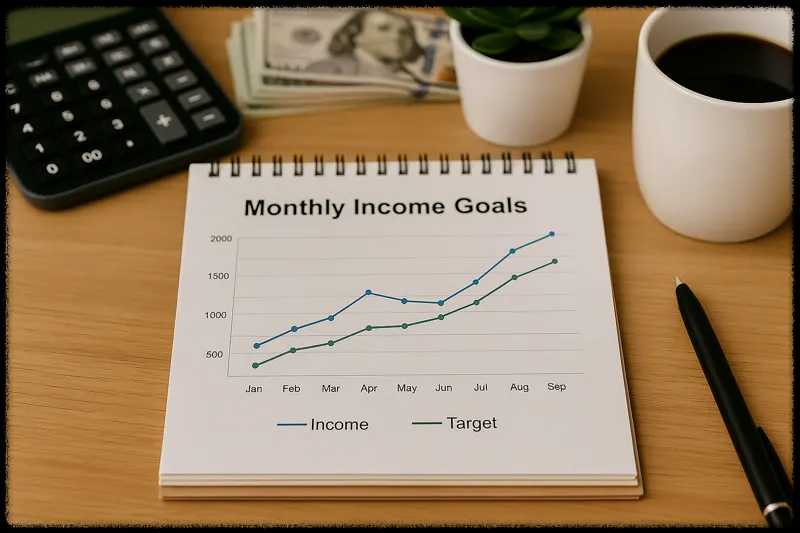 부업 수익의 시각적 관리와 데이터 분석 장면