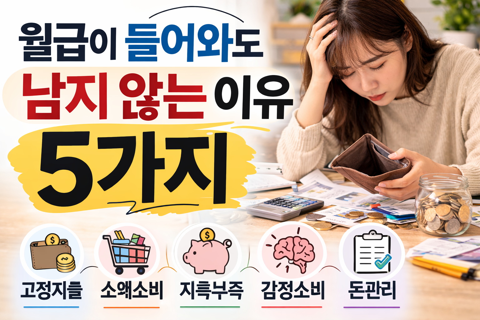 월급이 들어와도 남지 않는 이유 5가지