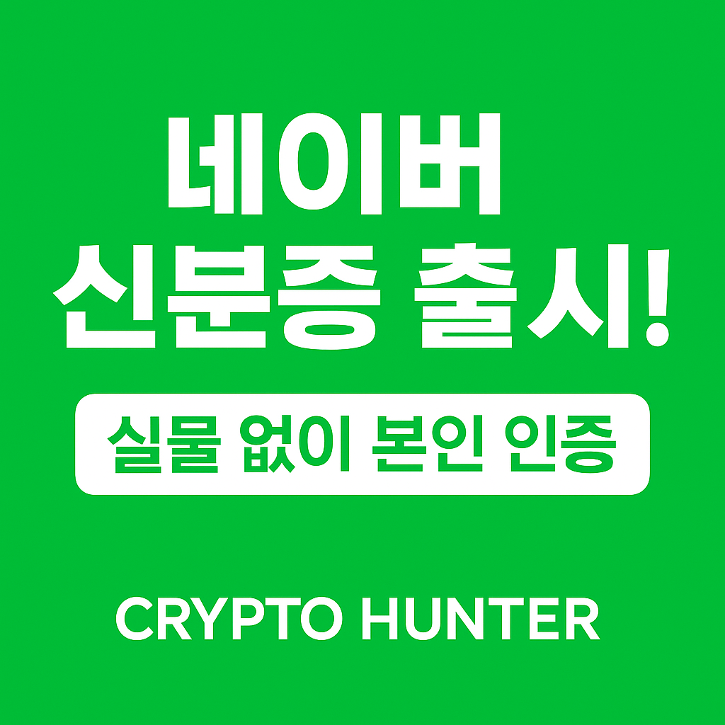 네이버 신분증 출시와 실물 없이 본인 인증을 강조한 초록색 배경 썸네일 이미지