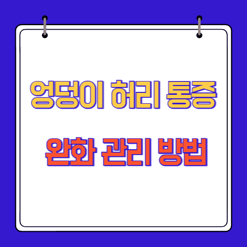 엉덩이 허리 통증 완화 관리 방법