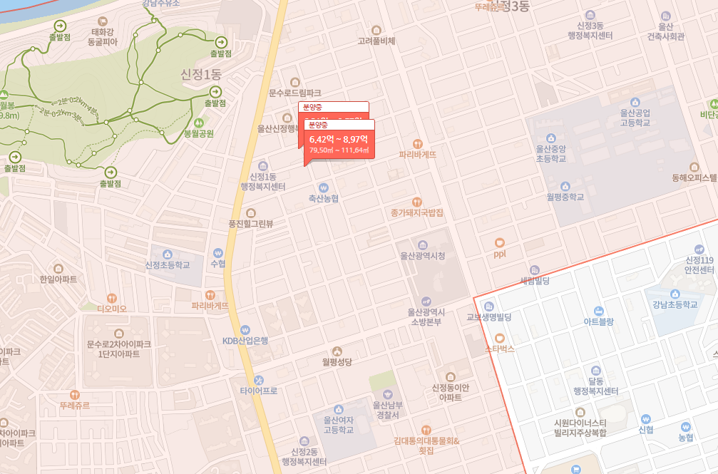 힐스테이트-문수로-센트럴-주변지도